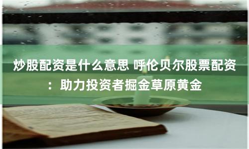 炒股配资是什么意思 呼伦贝尔股票配资：助力投资者掘金草原黄金